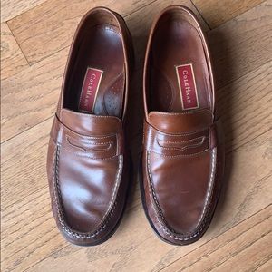 EUC Men’s COLE HAAN tan penny loafers 10 WIDE